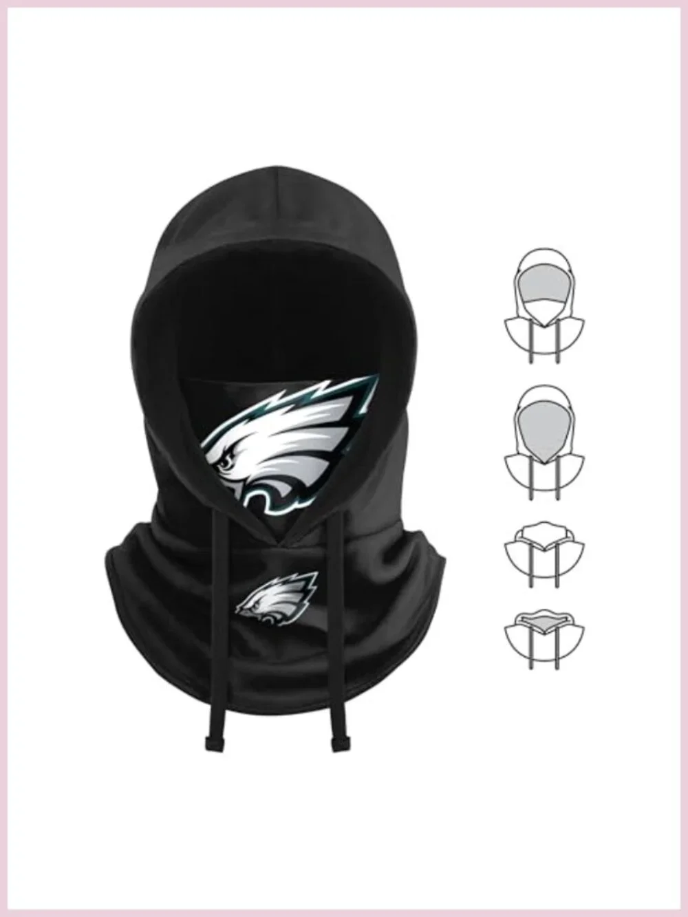 NFL Team Logo Drawstring Winter Cap Hooded Gaiter Balaclava Face Cover